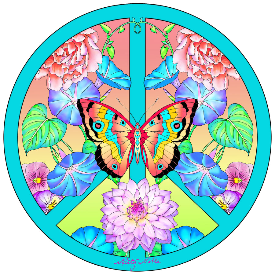 Peace Sign Butterfly Floral 4