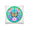 Peace Sign Butterfly Floral 1 Premium Pillow