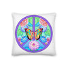 Peace Sign Butterfly Floral 3 Premium Pillow