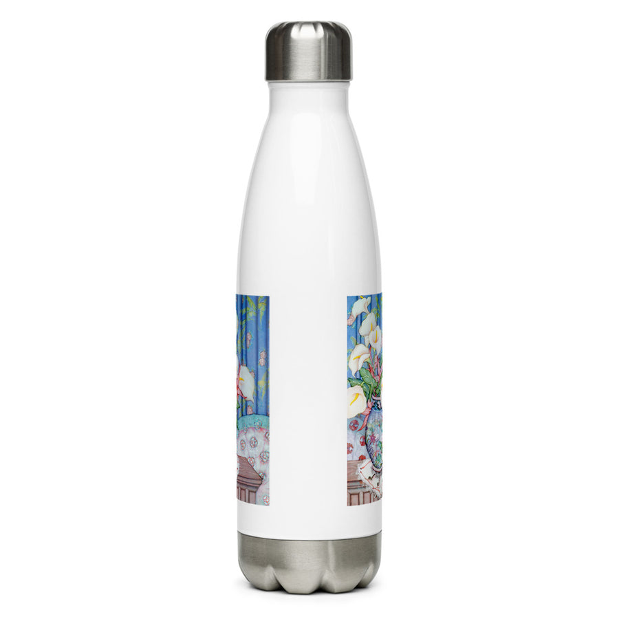Calla Lilies in Vase Stainless Steel Water Bottle