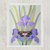 Butterfly & Irises Throw Blanket