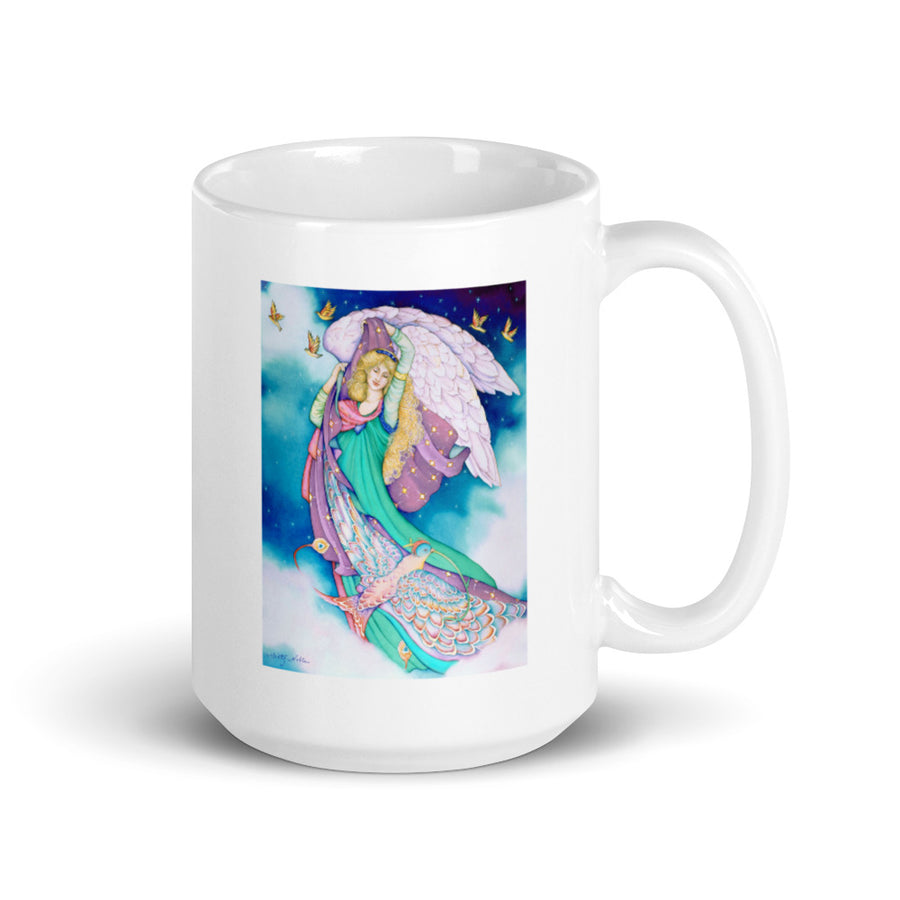 Angel of Grace White glossy mug