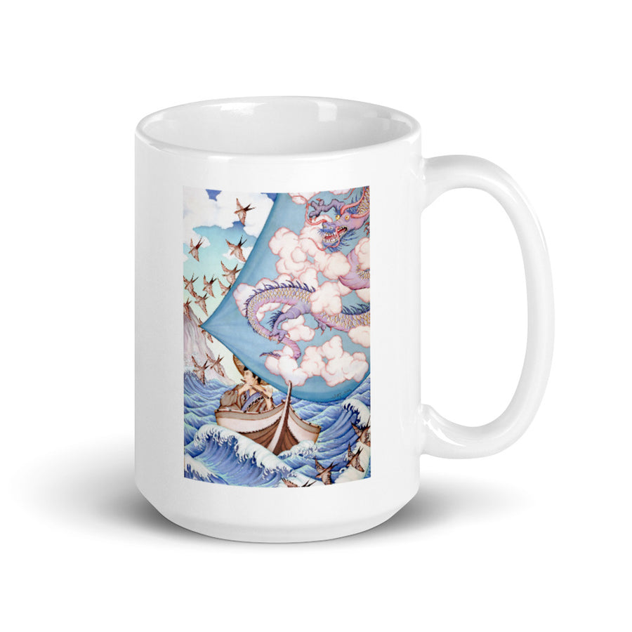 Dragon Sail White glossy mug
