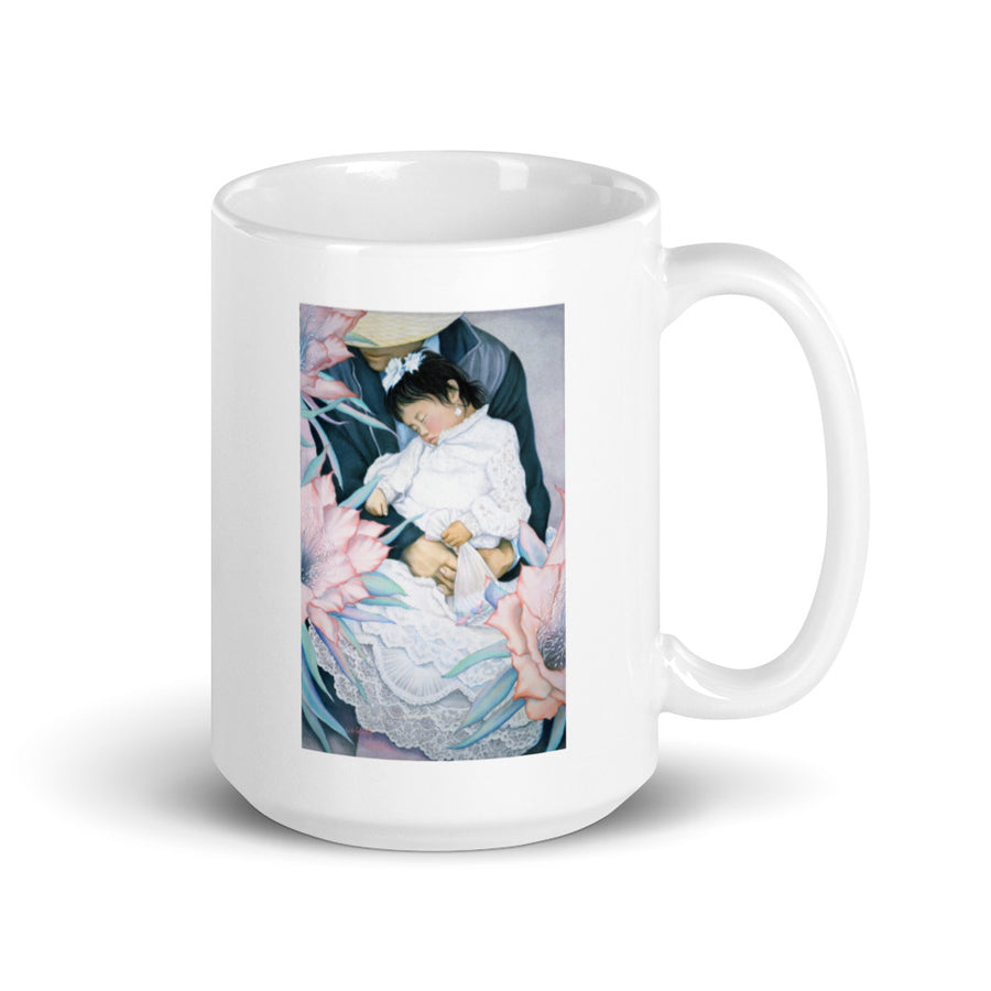 Papa Y Niña White glossy mug