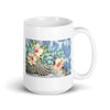 Hibiscus In Basket White glossy mug