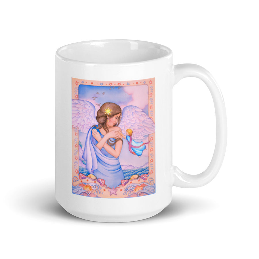 Angel of the Sea White glossy mug