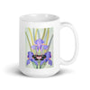 Butterfly & Irises White glossy mug