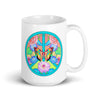 Peace Sign Butterfly Floral 4 White Glossy Mug